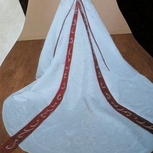 Sz 14 Alfred Angelo Claret/Ivory Wedding Dress